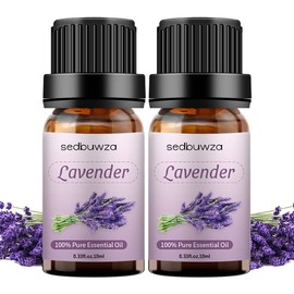 Rose Oil Lavender Essential Oil Set, 100% Pure Organic Aromatherapy Oils Gift Set for Diffuser, Massage, Soap, Candle Making - 2 x 10ml