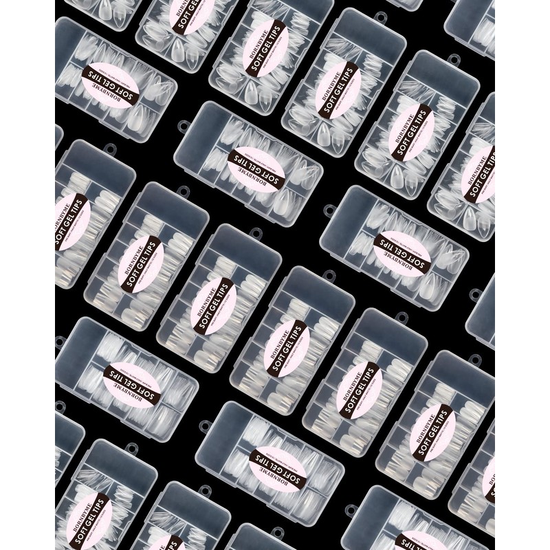 Soft Gel Nail Tips Medium Stiletto, 120PCS Pre Buff Full