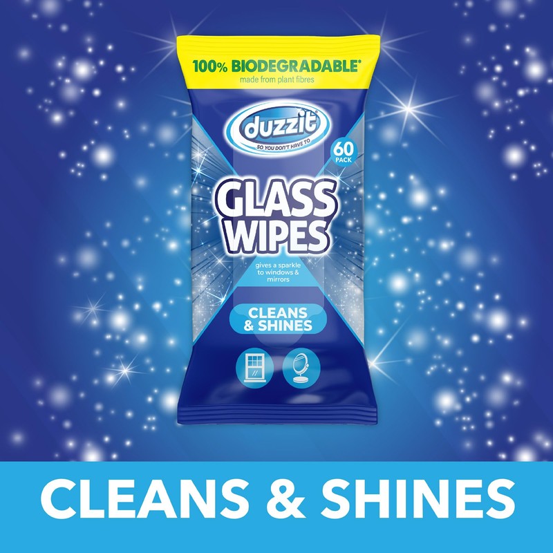 Duzzit Glass Wipes - Cleans & Shines | 100% Biodegradable