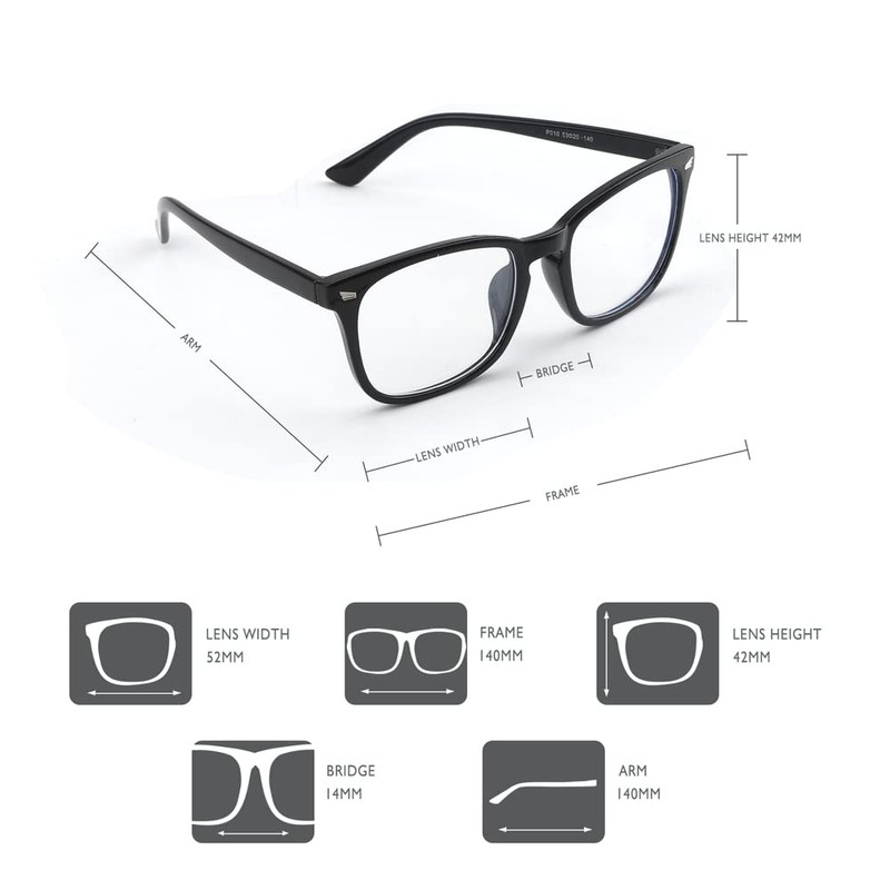 AFNWQI Fashion Square Blue Light Blocking Glasses - Clear Computer