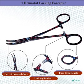 Dog/Cat Pet Ear Hair Puller 5.5" Hemostat Forceps Serrated Curved Jaws Ear Care Forceps, Made of Stainless Steel-Helps In Cleaning Ear Nose Face Paws Hair-Multipurpose Works on All Kind of Hair, Black