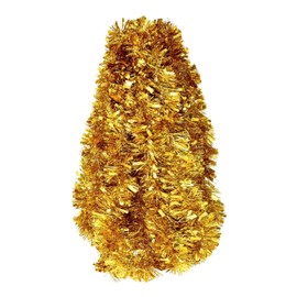 ANGIX 2m Christmas tinsel Garland, Gold Metallic Shiny Glittery Tinsel Garland For Christmas Tree Decoration, Indoor & Outdoor Decoration and New year.