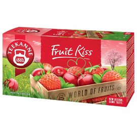 Teekanne Fruit Kiss Sweet Cherries & Strawberries All Natural Fruit Flavored Infusion Tea with Hibiscus, Rosehip and Elderberry 20 Teabags