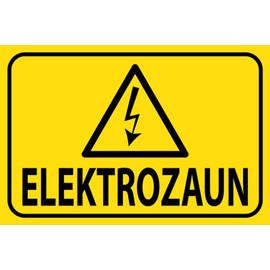 Generisch Tin Sign 20 x 30 cm Warning Electric Fence Note Sign