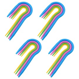VAKTOK Cable Needles for Knitting ABS Plastic Cable Needles for Knitting U-Shaped Mixed Color Plastic Knitting Needle Holders for Stitch Holders for Knitting and Crocheting 16PCS