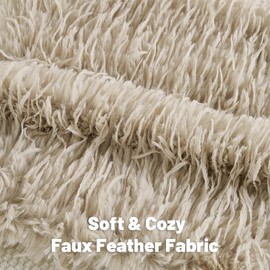 FUTEI Apricot Decorative Throw Pillow Covers 18x18 Inch Set of 2,Soft Fluffy Faux Feather Texture Cushion Cases,Modern Home Luxury Decor for Couch Bed Living Room