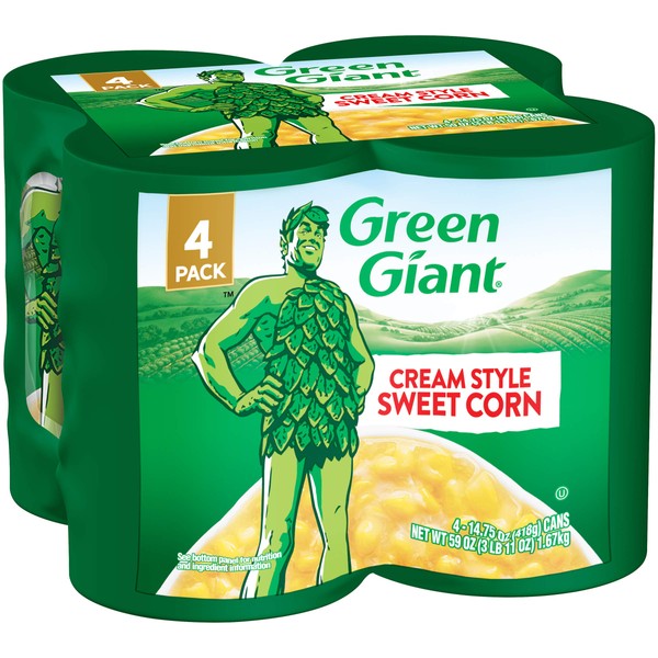 Green Giant Cream Style Sweet Corn, 4 Pack of 14.75 Ounce Cans
