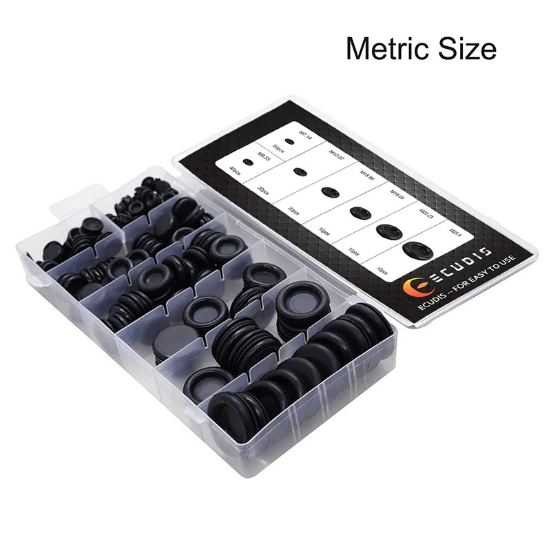 ECUDIS 170Pcs Rubber Grommet Firewall Hole Plug Set Electrical Wire