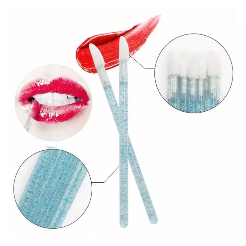 Veraly Lip Brush Desechable Glitter Pestañas Labios Microblanding F