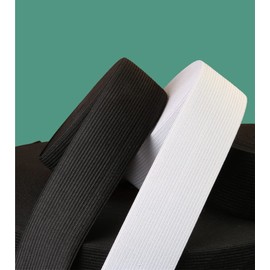 Magnoloran Elastic Band for Sewing,2.5 Inch Elastic for Sewing Elastic Straps Wig Band Edge Band Knit Spool Sewing Band for Waistbands Pants Clothes & Lace Front Wigs((10Yd Black, 10Yd White)