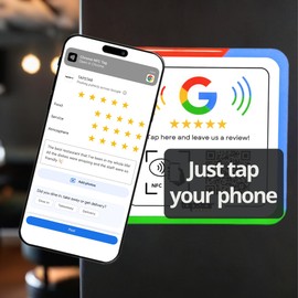 Acrylic Sheet Google NFC and QR Sticker NFC Sticker Google Reviews QR Ratings Easy Configuration with Web App Universal Compatibility No Subscriptions