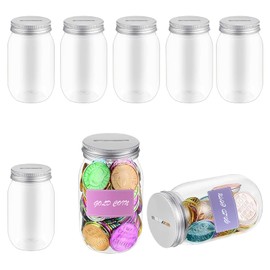 12 PCS Coin Jars for Behavior Tokens, Clear Plastic Reward Jars with Blank Labels, Reward System Behavior Management for Teacher Supplies, 400 ml