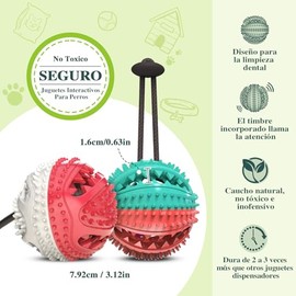 Paquete de 2 Pelota Juguete para Perros, Juguetes Interactivos para Perro, Comedero Interactivo para Comer Despacio, Ideal para la Limpieza y el Cuida