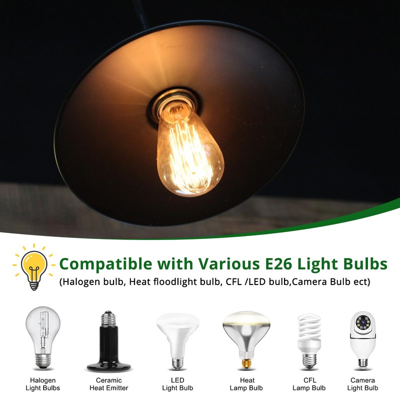 E26 Light Socket,Standard Medimun Screw Bulb Socket Lamp Holder,Porcelain Light