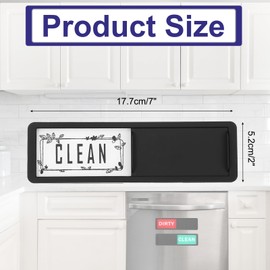 PATIKIL Dishwasher Magnet Clean Dirty Sign, 7x2" Clean & Dirty Dishwasher Indicator Slider Black Acrylic Magnet Sign Easy to Read Kitchen Accessory, Black & White