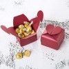 AWELL Burgundy Favor Box Bulk 2.5x2x2.5 inches with Heart Bow