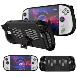 Case for Legion Go S,NOUKAJU Silicone Protective Cover with Stand,Drop-Proof,Scratch-Proof,Shock-Proof,Protective Case for Legion Go S Game Console(Black)