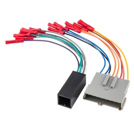 RED WOLF Stereo Harness w/Wire Connector Butt Amplifier Integration Fit for 1986-2000 Ford Mustang Explorer F150/250, Lincoln Town, Mercury Radio Connector Adapter Premium Mach Sound System