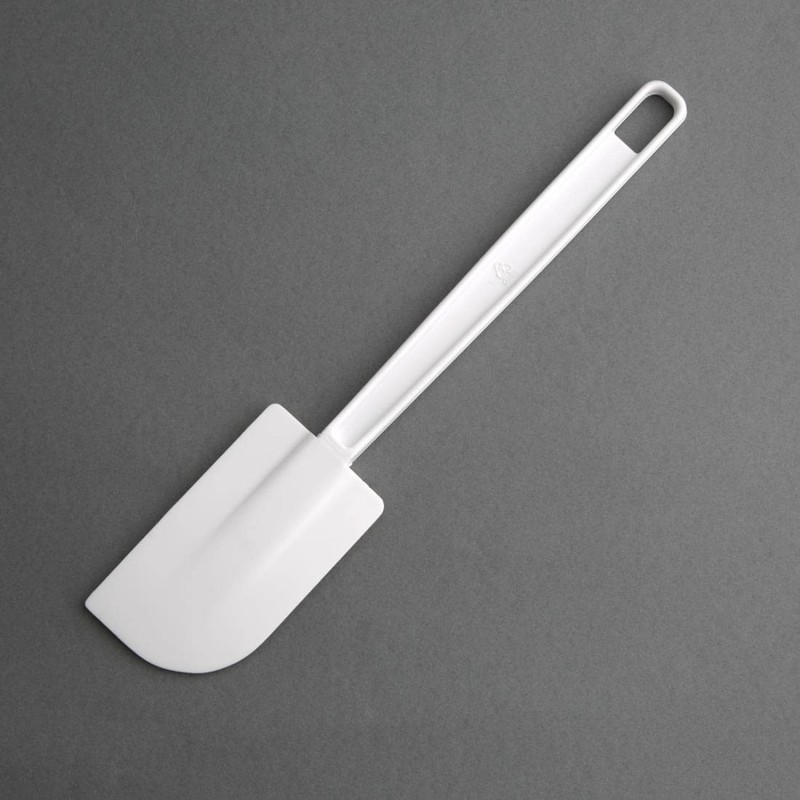 Vogue Rubber Ended Spatula 25.5 cm/10 inch, White, ABS Handle