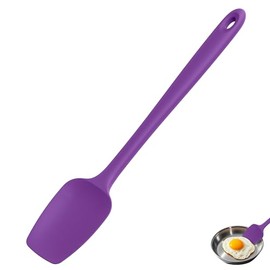 U-Taste Extra-Long 600ºF Heat Resistant Spatula Spoon: 14" Silicone Spoonula Cooking Utensils for Kitchen Use, Non-Stick Scoop Scraper with Soft Edge & Firm Core for Baking, Mixing, Serving (Purple)
