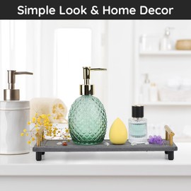 Segbeauty Instant Dry Sink Caddy, Water Absorbing Stone Drying Tray for Kitchen Counter, Quick Dry Diatomaceous Tray Countertop Organizer Rack Soap Holder Bathroom Tray for Soap Dispenser Bottles