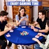 Gilprop 36.2 Inch Felt Card Table Game Cover Blue Foldable