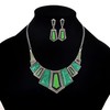 YAZILIND Vintage Ethnic Tibetan Silver Irregular Rhinestone Bib Collar Earrings