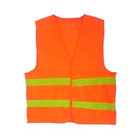 High Visibility Reflective Vest, Hi Vis Fluorescent Safety Waistcoat for Outdoor Worker, Volunteer and Surveyor Orange/Yellow)