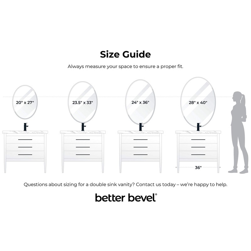Better Bevel 24" x 36" Frameless Oval Mirror | 1"