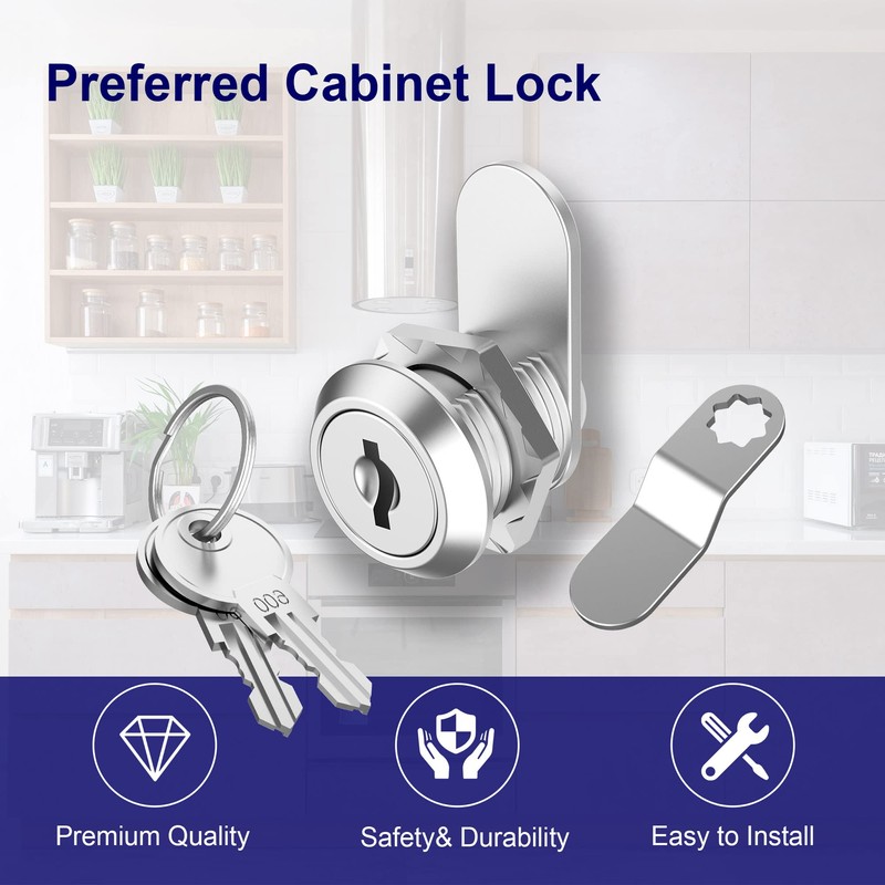 Jayseon 3 Pack Cabinet Locks with Keys, Mailbox Lock Cam