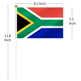Yamiuo 50 Pack South Africa Mini Stick Flag, South Africa Hand Held Small Miniature Stick Flag, National Country Flag for Party Decorations, Outdoor Decoration, Festival Events Celebration, World Cup, Sports Events, International Festival (South Africa)