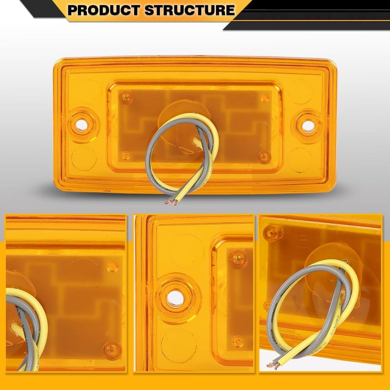 CNNELL 5Pcs LED Top Roof Running Cab Marker Light Rectangle