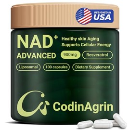 Suplemento NAD+ con resveratrol 900 mg Complejo de dinucleótidos de nicotinamida adenina para reparación de energía celular, apoyo antienvejecimiento 