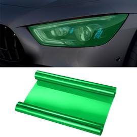 ZIMISI Self Adhesive Car Light Tint Film, 11.88×48 Inches Vinyl Wrap Protector Film, Color Shiny Chameleon Sticker, Auto Modification Cover for Headlight, Taillight, Fog & Brake Light (Green)