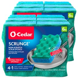 O-Cedar Multi-Use Scrunge Scrub Sponge 6 Count (Pack of 2)