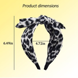 Big Bowknot Leopard Headband for Women Girls Headband Knotted Hair Band Hair Hoop Christmas Costume Wide Bow Headbands for Women Leopard Print Headband Leopard Xmas Hair Accessories
