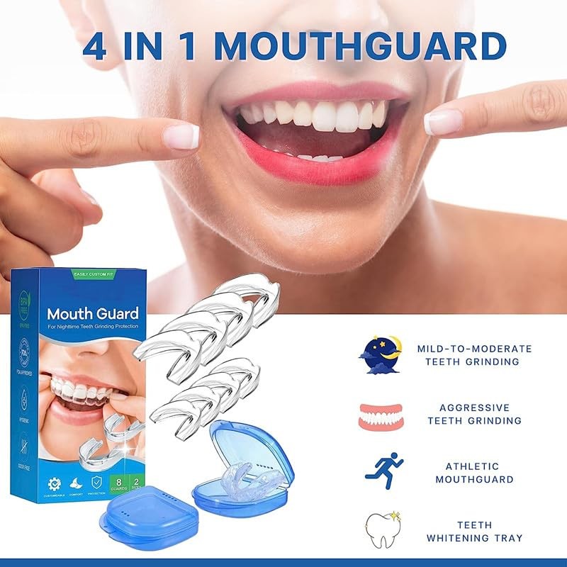 Bruxism Mouth Guard 8 Pack For Grinding Teeth, Upgraded Night
