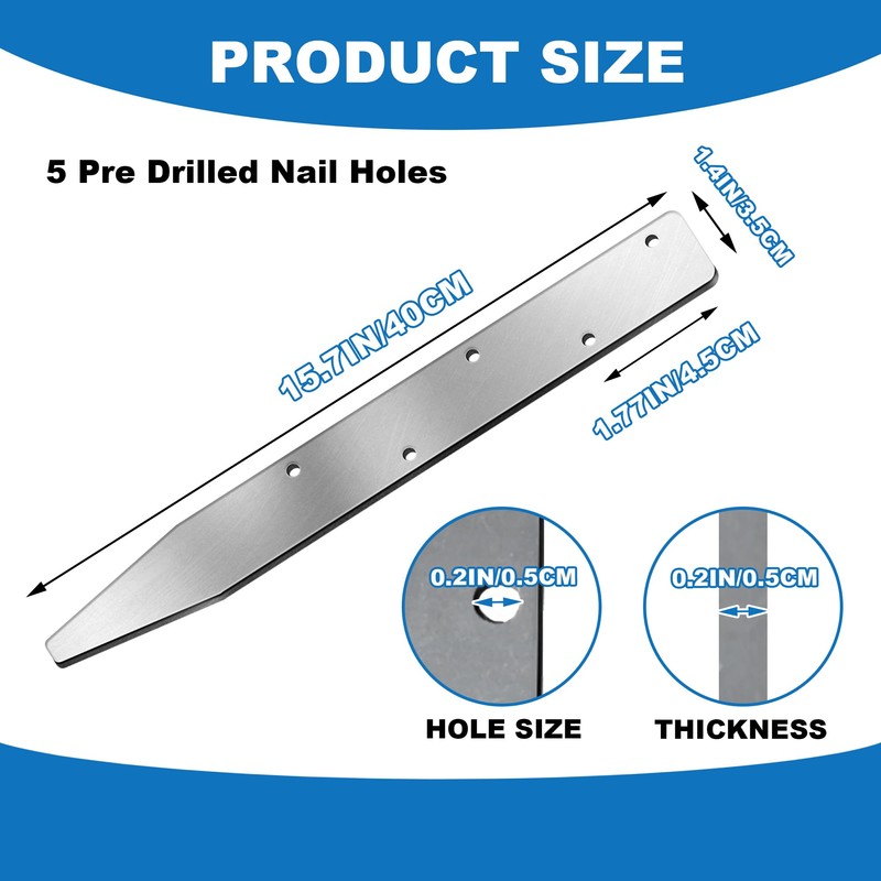 5PCS Flat Steel Stakes for Concrete Forms - 15.7 x