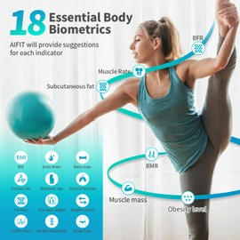 NLV Smart Scale for Body Weight, Digital Bathroom Scale LED Display, BMI, Body Fat, Muscle Mass 18 Body Composition Monitor Health Analyzer Sync Apps, High Accuracy, Save Space, 396lbs (Green)