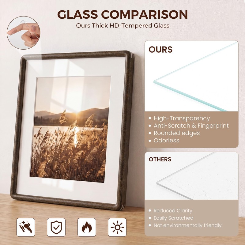 18x24 Picture Frame, Large Rustic Poster Frame 18"x24", matted to