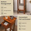 Giantex Tall End Table, Narrow Side Table with Drawer and