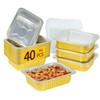 JARDLITE 40 Pack 3 LB Aluminum Pans with Lids Heavy