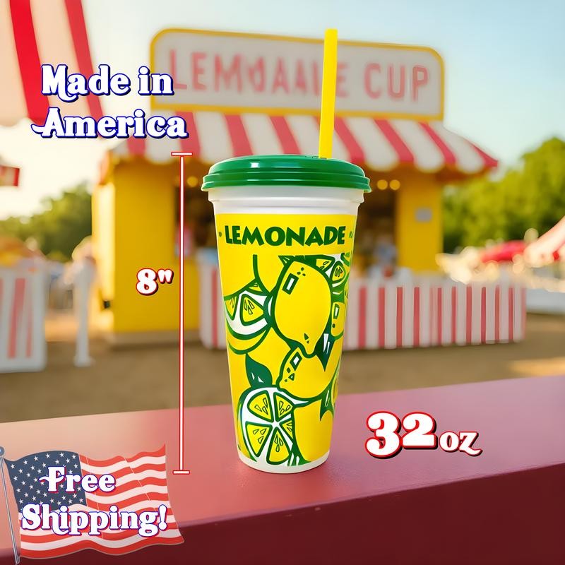 10 Made in America 16-32oz Reusable Lemonade Souvenir Cups with