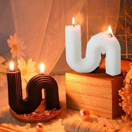 2 Stück ästhetische Kerzenform, minimalistische geometrische Kerzen, Sojawachs, Duftkerze, Kunst, dekorativ, handgefertigt für Hochzeit, Weihnachten, Geburtstag, Geschenk