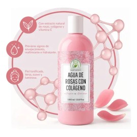 Tónico Agua de Rosas Productos Mart Mexico 1L Colágeno Hidratante