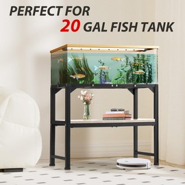 Azaeahom 20 Gallon Fish Tank Stand, Metal Aquarium Stand with Adjustable Non-Slip Foot, 531LBS Capacity, Reptile Tank Stand Easy to Assemble for Home Office, Firm and Steady(Tank not Included)