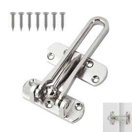 Door Chain Lock for Front Door – Heavy Duty Swing Bar Guard Lock with Safety Chain, Childproof Door Latch for Home, Apartment, Hotel, Dormitory – Reinforcement Door Security Stopper, Silver