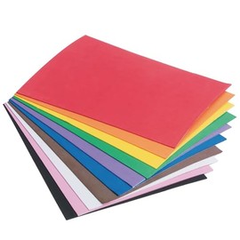 S&S Worldwide Adhesive-Backed EVA Foam Sheets, 10 Assorted Bright Colors, Cuts Easily with Scissors, For Arts & Crafts, School, Camp, 9" x 12", Pack of 10