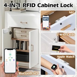 Cerradura inteligente para gabinete, cerradura de cajón RFID oculta, sin llave electrónica Bluetooth para niños, seguridad infantil, cerradura de cajón para adultos, licores, muebles,