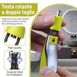 YOLMUNA One pc One blade ersatzklinge Nasenhaartrimmer Ersatzklinge Aufsätze Kompatibel mit O Blade Klingen QP2520 / QP2630 O Blade 360,Wasserdichte Dual Klingen